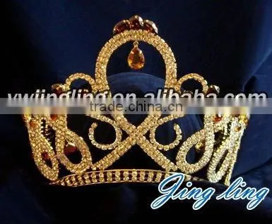 full round rhinestone accessory silver pageant crowns for sale