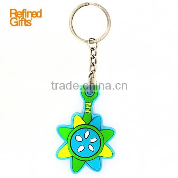 Eco-friendly material PVC Rubber flower style Keyring
