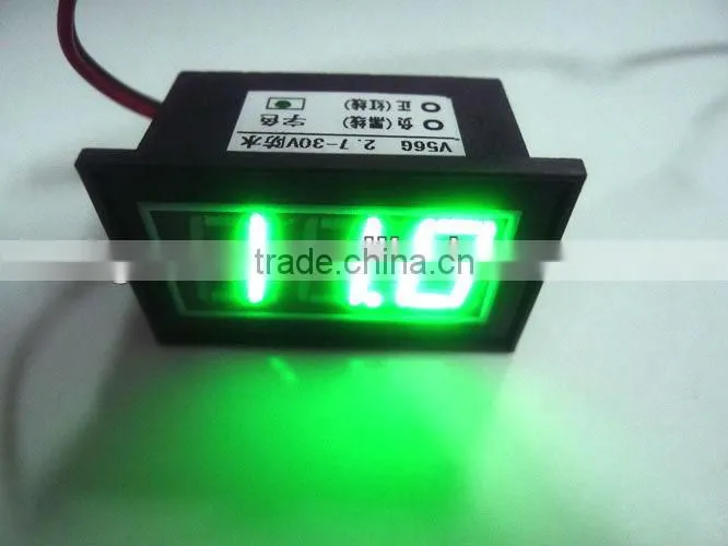 Waterproof Digital Voltmeter 2.7-30V Green LED display Car Motor Motorcycle Panel Meter
