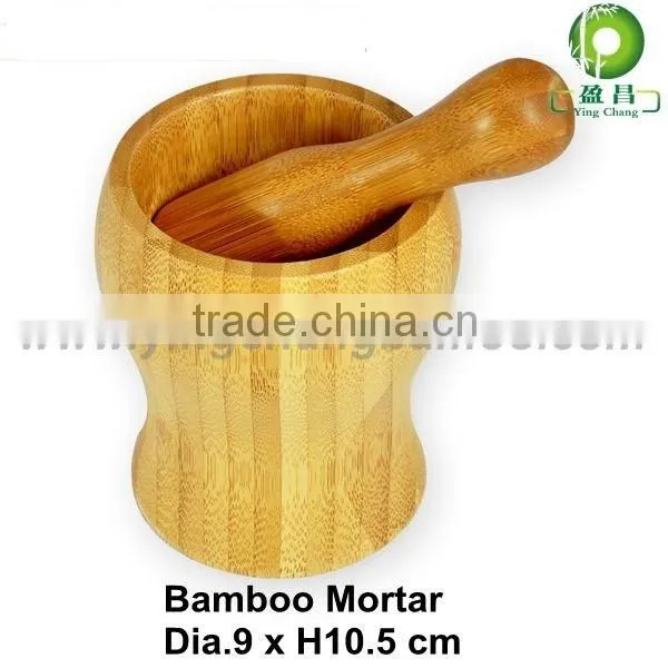 reusable bamboo custom mortar and pestle