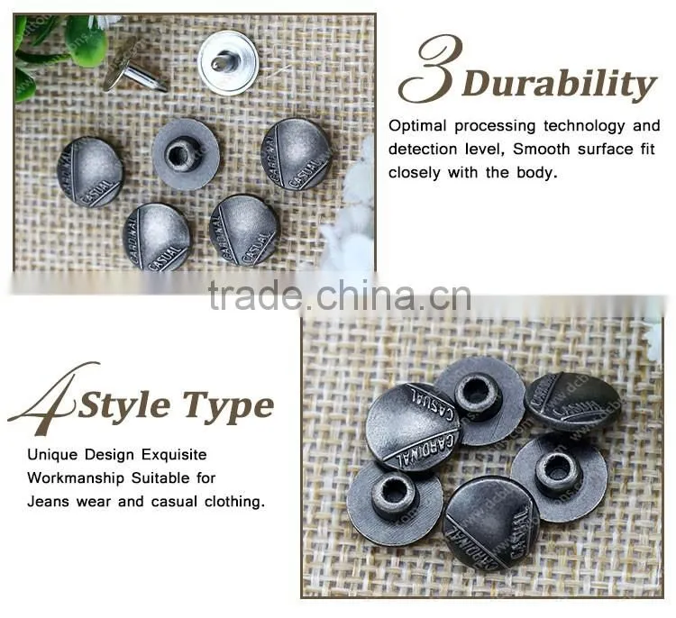 Garment Accessories Alloy Jeans Rivets Pants Rivet for Causal Clothing