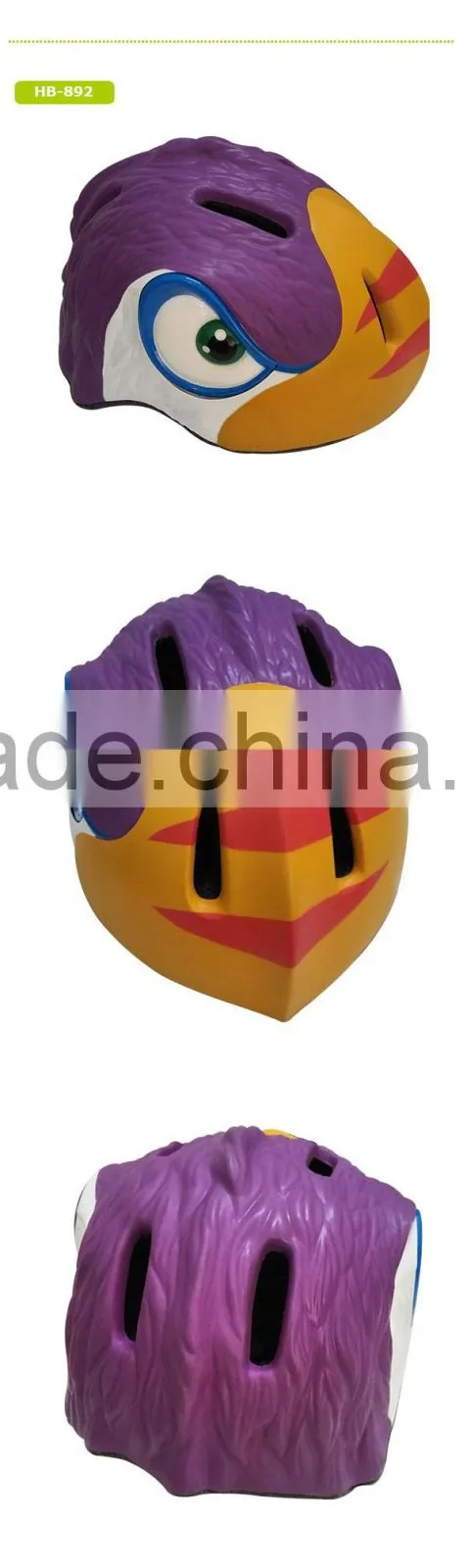 Animal style PC shell in mold animal kids bike helmet