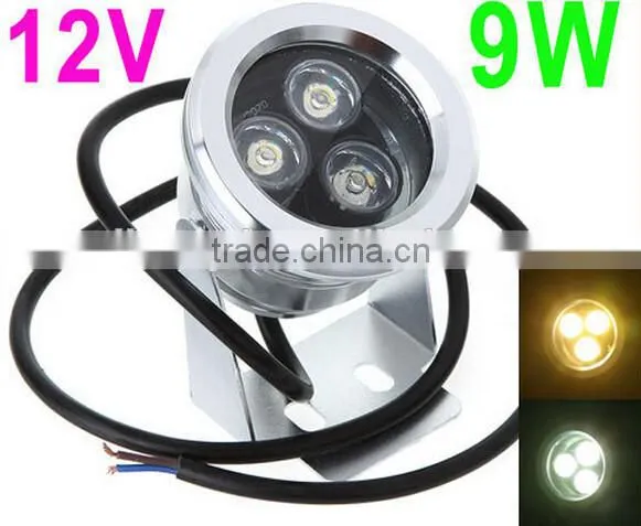 IP68 9W 12V Underwater LED Floodlight Landscape Light Fountain Pond Lamp Bulb White/warm White