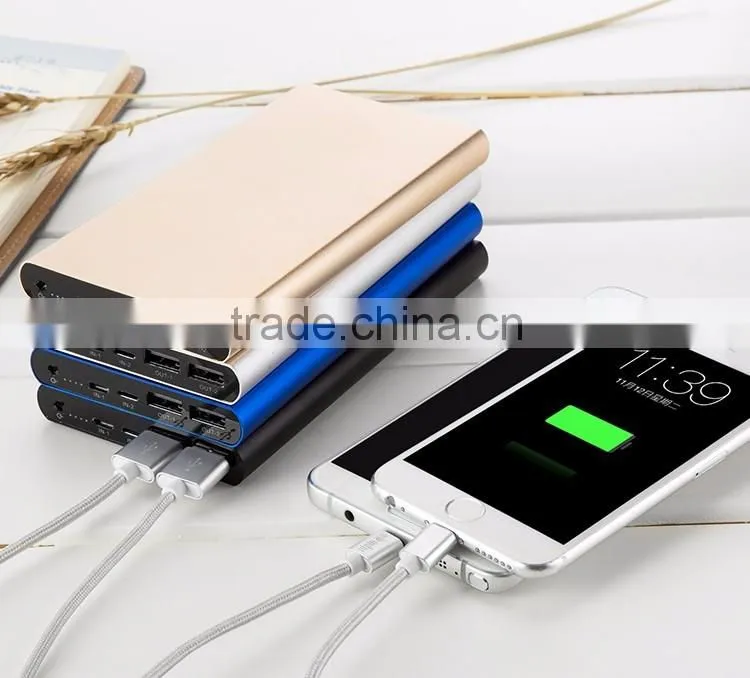 Custom logo ultra thin mobile power bank 10000mah real capacity