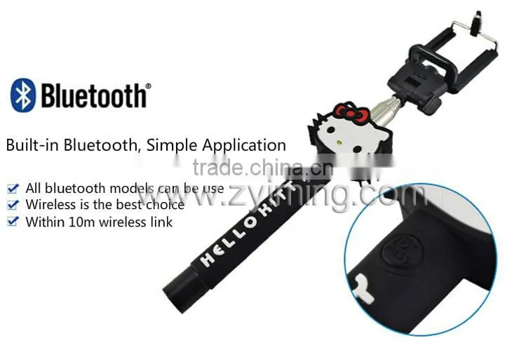 Zyiming wholesale cartoon selfie stick YM-Z07-7 monopod selfie stick rubber cap for smartphone