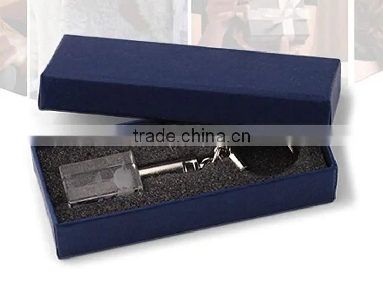 compact LED 3d laser rose flower crystal key holder