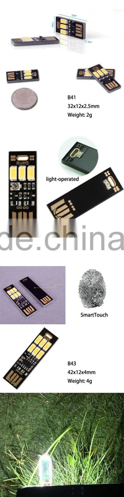 High Power SmartTouch or Light-operated USB SMD LED Light For Laptop -B40/41/42/43