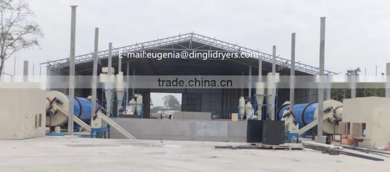 rotary drum dryer machine for biomass fuel with hot air heater