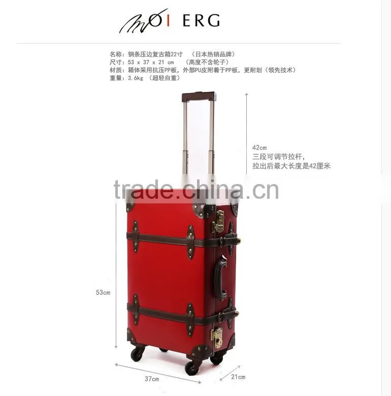 New Style Classic Vintage Suitcase With Spinner Wheels