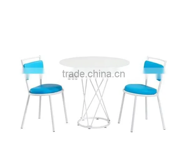 Hot!!! simple super white tempered glass top dining table set