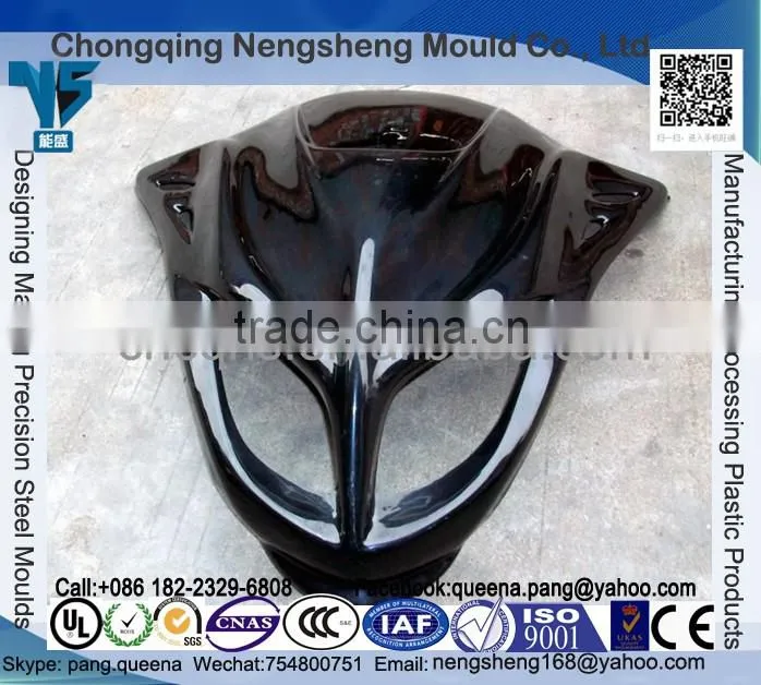 Black Injection molded ABS Fairing kit for motorcycle parts. Free design plastic E-bike parts.