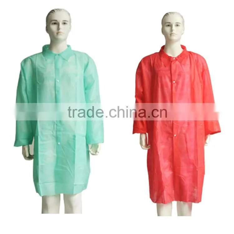 medical disposable cool lab coats cheap Nonwoven top green antistatic lab coats