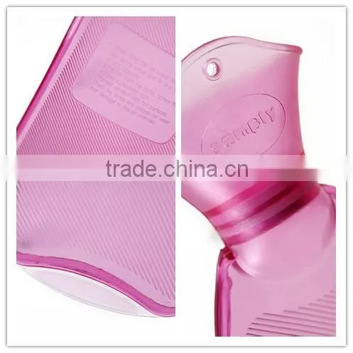 Hot BS standard PVC hot water bottle with orange fleece cover