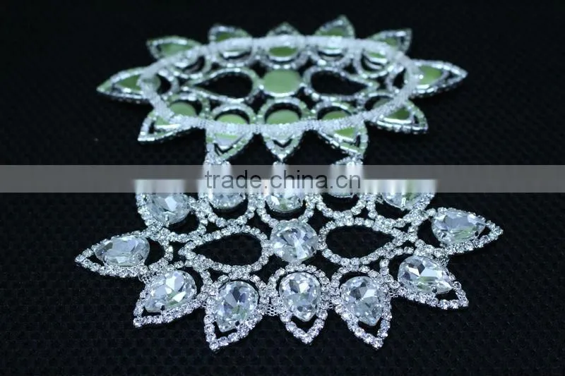 2014 New Design sew on rhinestones appliques and pearl trimming Handmade Welding with cristal strass for sash or wedding dress