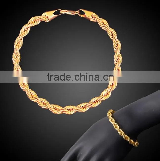 ATHENAA Best Price New Design Hip Hop Jewelry Wholesale Copper Rope Chain Brided Bracelet for Man and Woman