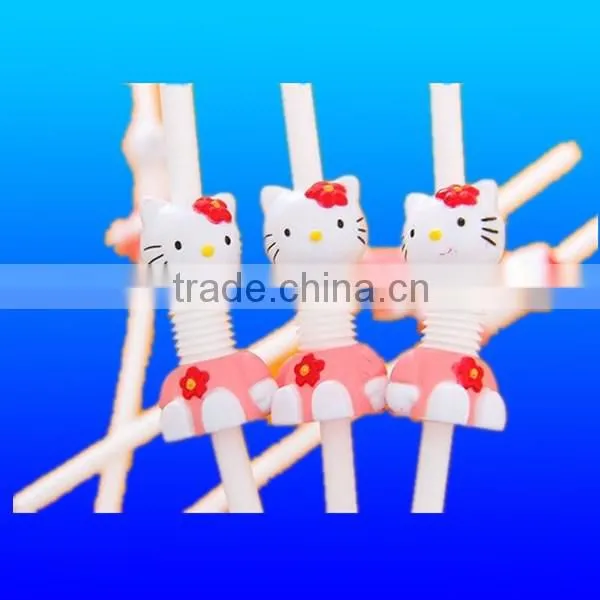 Colorful Thread flexible Plastic drinking straw