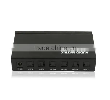 IR Control SPDIF/TOSLINK Digital Optical Audio Matrix 4x2