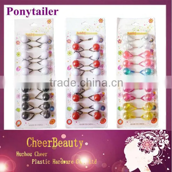 Ponytail rubber bands PT016/ponytail holders wholesale/beaded ponytail holder