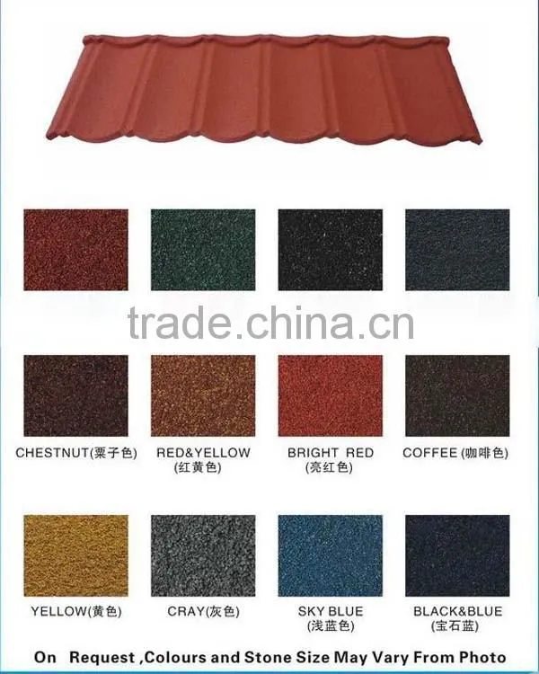 Colors Classical And Roman Type Stone Coated Roof Tile