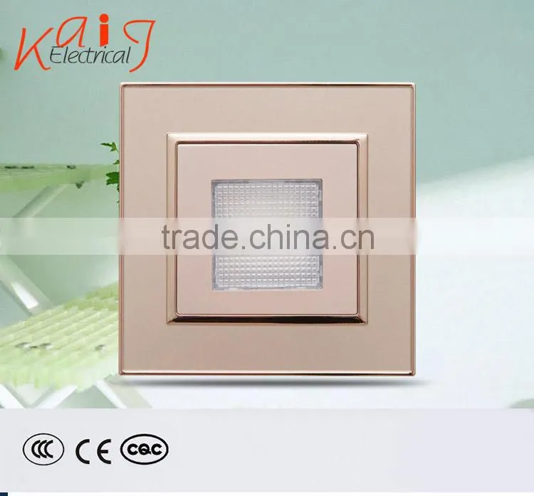 Wall mount AC180V - 240V LED footlight wall switch with yellow light