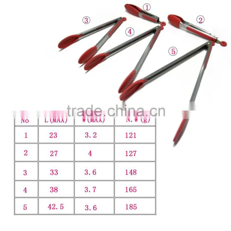 OEM Kitchen 304 Silicone Stainless Steel tools Silicone Cooking Utensils