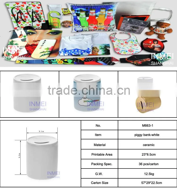 Sublimation Ceramic money box with your design printing
