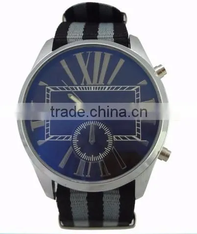 newest alloy case nylon starp stainless steel back mens sport watch