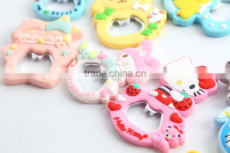 Hot Sale Custom Promotional Cheap Price PVC Keychain Beer Bottle Opener Fridge Magnet