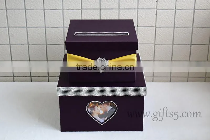 Specail wedding post box wedding card box wedding money box wiht photo frame