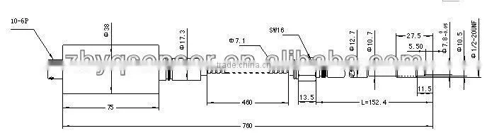 PT124B-111T extruder 6inch stem economic melt pressure transmitter