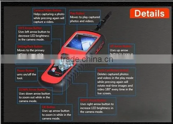 2013 whole sale newest Autel MaxiVideo MV201 inspection camera with 5.5 mm image head