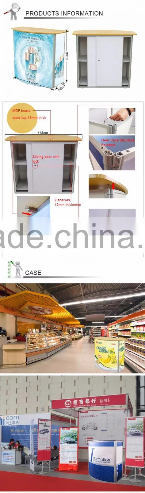 portable aluminum display counter ,table,desk