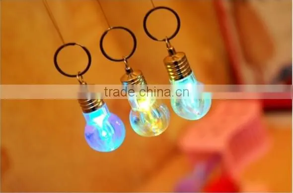 Bulb shape keychain light keychain with led light
