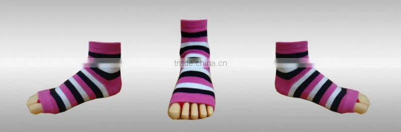 women yoga socks striped ankle socks with mix colore
