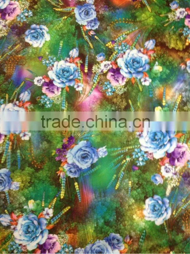 cheap printed scuba fabric flower designs