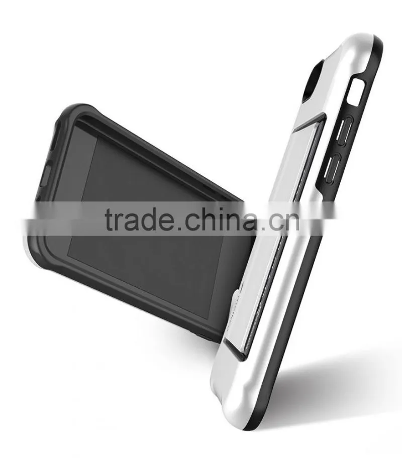 Back Card Slot Mobile Phone case Double Layer case for Apple iPhone 7 (4.7")