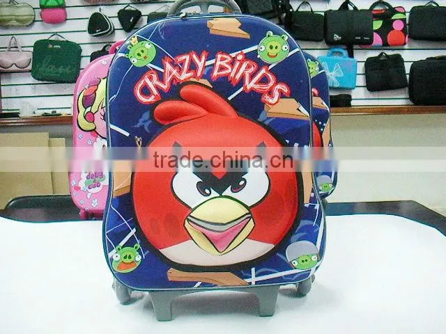 3D kids eva luggage bag with trolly kids luggage bag