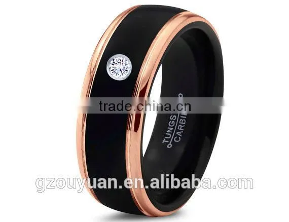 Two Tone Color Tungsten Carbide Wedding Band Ring