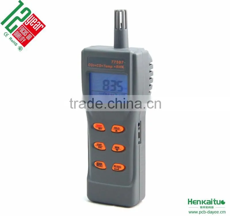 Multiple Function 3 in 1 Alarm Digital Air Quality Meter CO2 CO Gas Detector Temperature Humidity Meter Thermometer Hygrometer