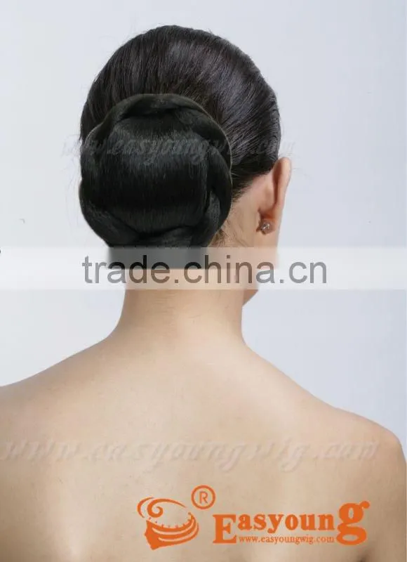 New brown chignon hair piece, synthetic braids bun hair piece