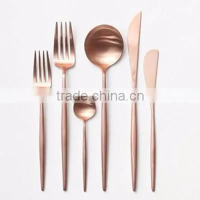 Matte copper PVD coating cutley set FDA LFGB standard North America Market