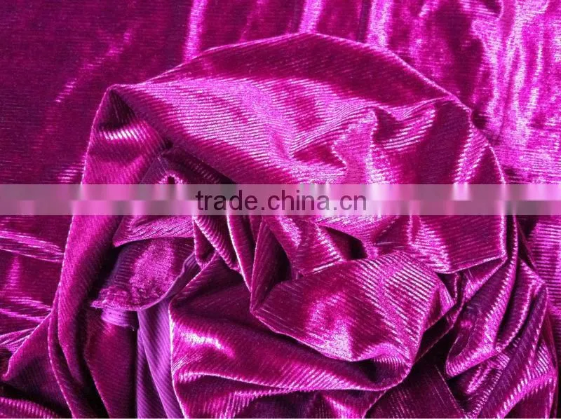 High Quality Stripe Poly/spadnex stripe Korea velvet fabric for Dress, blouse
