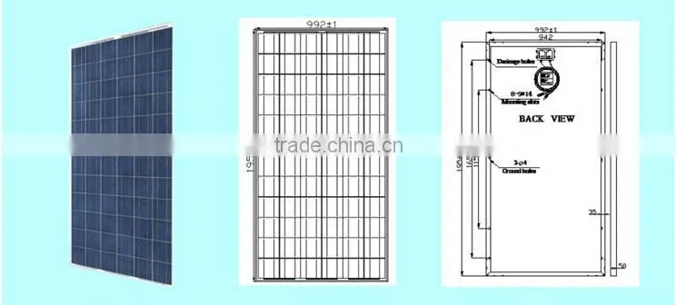High Efficiency Cells 260W-265W-270W-275W-280W-285W-290W-300W Polycrystalline Silicon Solar Panels