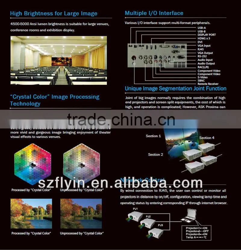 Samrt Wifi Outdoor use support edge blending for golf simulator ,Cinema,conferance 7000 ANSI Lumens Projector