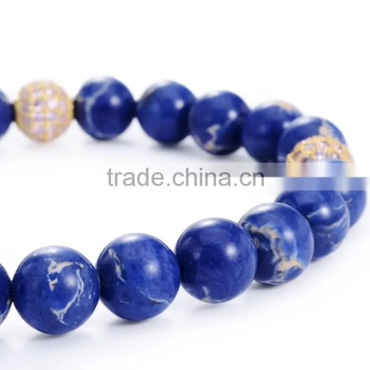Latest fashion bangles lapis lazuli bead bracelet