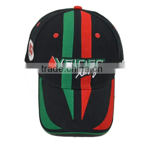 long bill 6 panel cotton promotional custom baseball cap