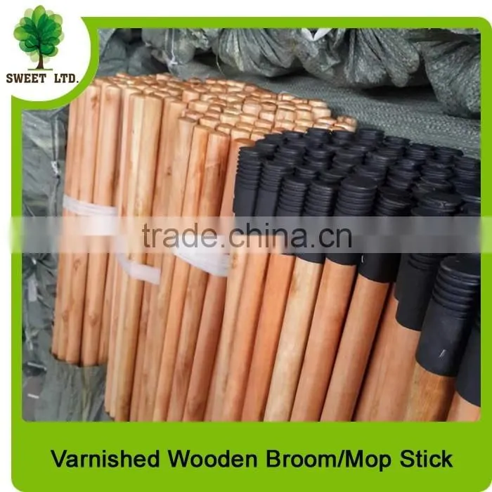2.2*120cm varnished wooden brush handle with plastic cap from china supplier