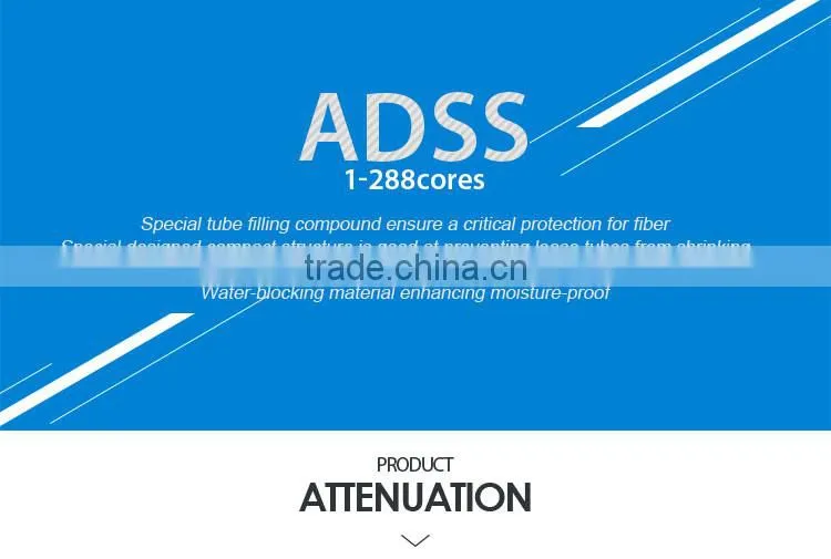 24 core single mode ADSS outdoor fiber optical cable for canyon construction