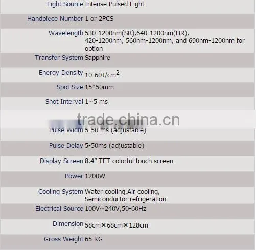 Salon Use Vertical E Light Shr Hair Removal Opt Skin Care Beauty Machine