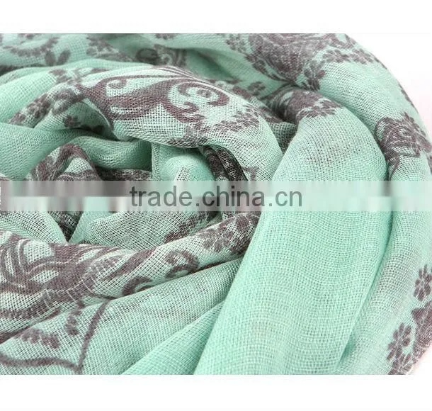 2016 New Fashion Viscose/Velvet Chiffon Scarf (BRZ036-2)